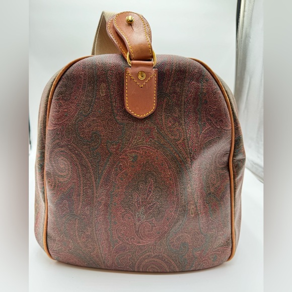 ETRO -Authentic-Paisley Coated Canvas Bandolier Duffle w/ Lock/Key/Strap 60 - Picture 13 of 16